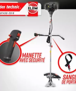 ELEM GARDEN TECHNIC Débroussailleuse Thermique 43cc - Bobine + Lame - 9 ELEM GARDEN TECHNIC Débroussailleuse Thermique 43cc - Bobine + Lame - -Débroussailleuse Soldes Magasin 10998883 3