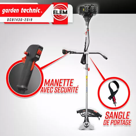 ELEM GARDEN TECHNIC Débroussailleuse Thermique 43cc - Bobine + Lame - 5 ELEM GARDEN TECHNIC Débroussailleuse Thermique 43cc - Bobine + Lame - – Image 3