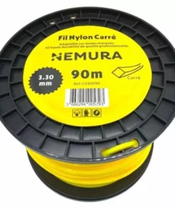 ADAPTABLE Fil Débroussailleuse Carré L: 90m, Ø: 3,30mm