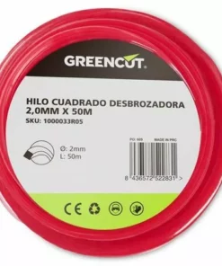 GREENCUT Fil Carré 2,0 MM X 50 M Pour Débroussailleuse