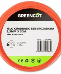GREENCUT Fil Carré Pour Débroussailleuse 3,3MM X 50M