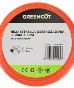 GREENCUT Fil étoilé Pour Débroussailleuse 3,3MM X 50M