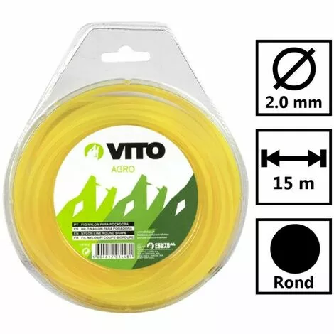 VITO GARDEN Fil Nylon Rond Pour Débroussailleuse - Longueur 15m - Diamètre 2mm 4 VITO GARDEN Fil Nylon Rond Pour Débroussailleuse - Longueur 15m - Diamètre 2mm – Image 2