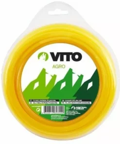 VITO GARDEN Fil Nylon Carré Pour Débroussailleuse - Longueur 15m - Diamètre 3mm