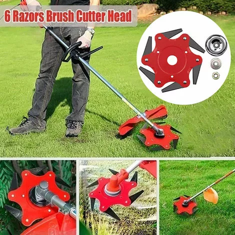 ZEBRAA Set De 4pcs 6 Lames Tête De Coupe Gazon Brosse Jardin Outil électrique Accessoires Pour Tondeuse à Gazon 7 ZEBRAA Set De 4pcs 6 Lames Tête De Coupe Gazon Brosse Jardin Outil électrique Accessoires Pour Tondeuse à Gazon – Image 5