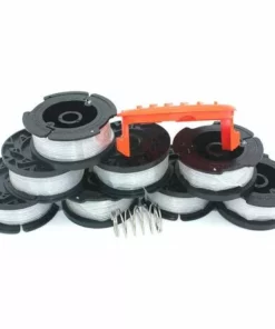 LITZEE 8PK 0.065"Bobine Pour BLACK + DECKER Strimmer Tondeuse De Remplacement 30ft 0.065" Tondeuse à Corde Alimentation Auto Ligne 8PK Bobine 1PK Capuchon 1 PK Ressort -Débroussailleuse Soldes Magasin 28431704 3