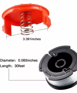 THSINDE Bobine De Remplacement à Alimentation Automatique, Compris 2 Paquets Bobines De Remplacement (32,8 Ft 0,065 Pouces) Et Capuchon Compatible Avec Black Et Decker Af-100 (3 Pièces) -Débroussailleuse Soldes Magasin 34614460 2