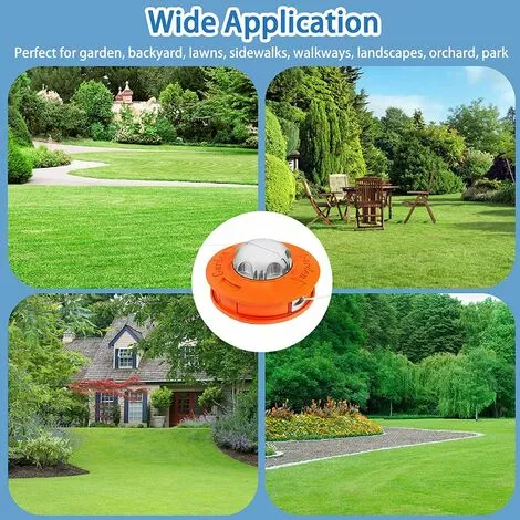 BRIDAY Tete Debroussailleuse Universelle, Tête De Tondeuse à Gazon Universelle En Aluminium Twister Concave-convexe Pour Ligne D'alimentation Adaptée à La Ferme De La Cour Du Jardin M10x1.25LH Orange 6 BRIDAY Tete Debroussailleuse Universelle, Tête De Tondeuse à Gazon Universelle En Aluminium Twister Concave-convexe Pour Ligne D'alimentation Adaptée à La Ferme De La Cour Du Jardin M10x1.25LH Orange – Image 4
