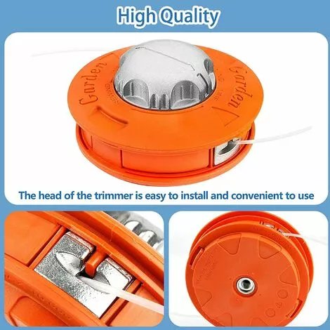 BRIDAY Tete Debroussailleuse Universelle, Tête De Tondeuse à Gazon Universelle En Aluminium Twister Concave-convexe Pour Ligne D'alimentation Adaptée à La Ferme De La Cour Du Jardin M10x1.25LH Orange 7 BRIDAY Tete Debroussailleuse Universelle, Tête De Tondeuse à Gazon Universelle En Aluminium Twister Concave-convexe Pour Ligne D'alimentation Adaptée à La Ferme De La Cour Du Jardin M10x1.25LH Orange – Image 5