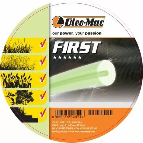 OLEOMAC Fil Débroussailleuse Rond 3 Mm First | 15m 3 OLEOMAC Fil Débroussailleuse Rond 3 Mm First | 15m