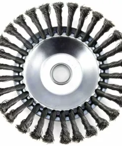 ABCRITAL 6 Pouces Tête Brosse Désherbage, Brosse De Roue De Fil D'Acier Universel Métal Fixation De Débroussailleuse 25,4Mm X 150Mm