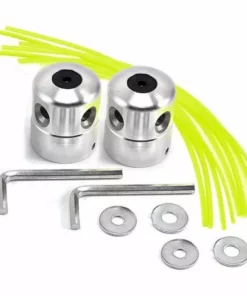 ABCRITAL 2X Tête De Ligne En Aluminium, Tête De Ligne Double, Tête De Tondeuse, Bobine De Ligne, Tête De Coupe-Gazon Pour Débroussailleuse À Essence, Débroussailleuse Avec 4 Lignes