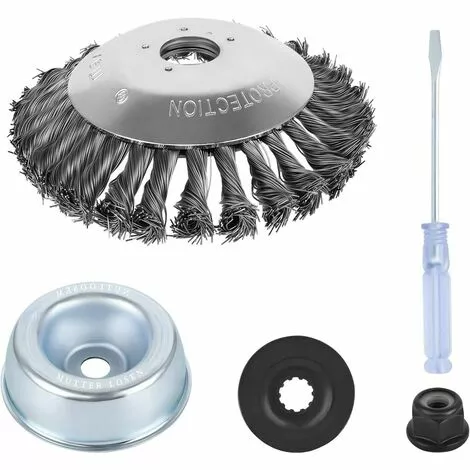 GUAZHUNIFR Tête De Coupe De Coupe-Herbe, Brosse à Roue En Fil D'Acier Tête De Tondeuse à Gazon En Acier Tête De Rechange, Guazhuni 5 Pièces -Débroussailleuse Soldes Magasin 42736154 1