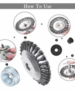 GUAZHUNIFR Tête De Coupe De Coupe-Herbe, Brosse à Roue En Fil D'Acier Tête De Tondeuse à Gazon En Acier Tête De Rechange, Guazhuni 5 Pièces -Débroussailleuse Soldes Magasin 42736154 4