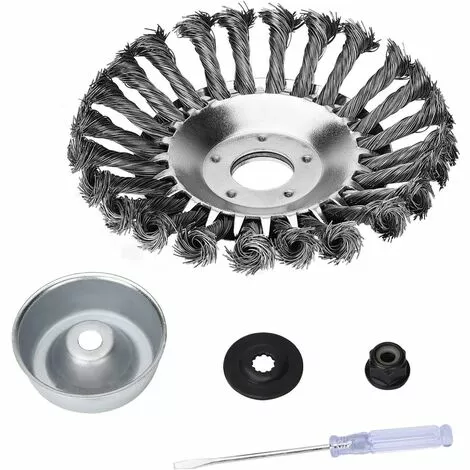 6'' Tête Brosse Désherbage Pour Débroussailleuse Outils De Pelouse, 150mm Brosse à Désherber Ronde Avec Roue En Fil D'acier Massif Pour Jardin Agriculture (4 Accessoires Kit) 3 6'' Tête Brosse Désherbage Pour Débroussailleuse Outils De Pelouse, 150mm Brosse à Désherber Ronde Avec Roue En Fil D'acier Massif Pour Jardin Agriculture (4 Accessoires Kit)