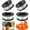 ALMI Tête De Débroussailleuse 4 Pcs Bobines De Rechange De Tondeuse à Gazon Blanc Bobine De Remplacement à Alimentation Automatique En Nylon Bobine De Rechange Pour Coupe-bordure Coupe-herbe, 1,65 Mm De Diamètre