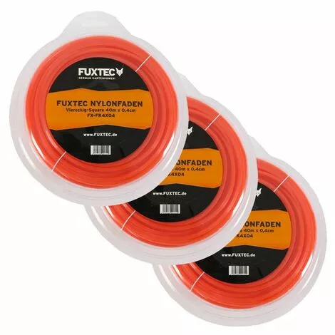 Fil De Coupe Carré Fuxtec Nylon 40m X 0,4cm - Set De 3 3 Fil De Coupe Carré Fuxtec Nylon 40m X 0,4cm - Set De 3