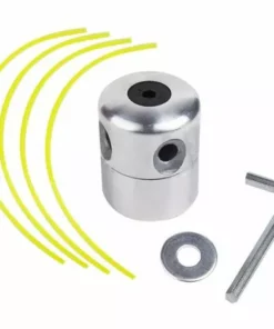 Tête De Coupe En Aluminium Tête De Tondeuse Bobine De Tête De Coupe-Herbe Kit De Ligne En Nylon Universel Pour Débroussailleuse à Essence(Rond Jaune), Irisfr