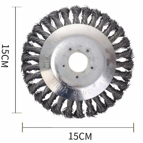 ZHUOXUAN Tête De Débroussailleuse Conique En Fil De Fer Noué Pour Tondeuse à Gazon - Plateau De Désherbage En Métal Pour Débroussailleuse (Diamètre Extérieur150mm, Trou Intérieur 25mm) 3 ZHUOXUAN Tête De Débroussailleuse Conique En Fil De Fer Noué Pour Tondeuse à Gazon - Plateau De Désherbage En Métal Pour Débroussailleuse (Diamètre Extérieur150mm, Trou Intérieur 25mm)
