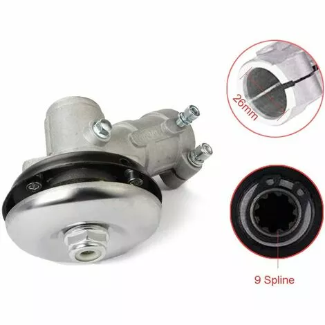 TINOR Renvoi D'angle Debroussailleuse 26mm /28mm, Tête D'engrenage Debroussailleuse Universelle Boîte De Vitesse De Tondeuse à Gazon Pour Coupe Herbe/Tronconneuse (26mm, Rond De 9 Dents) 4 TINOR Renvoi D'angle Debroussailleuse 26mm /28mm, Tête D'engrenage Debroussailleuse Universelle Boîte De Vitesse De Tondeuse à Gazon Pour Coupe Herbe/Tronconneuse (26mm, Rond De 9 Dents) – Image 2
