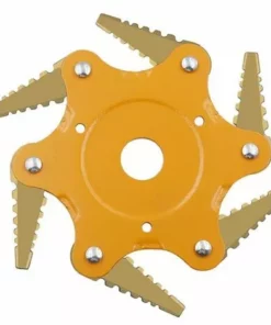 DONTODENT Tête De Débroussailleuse En Métal à 6 Dents - Tête De Tondeuse à Gazon De Jardin 2 Commandes - Vert, Lame Dorée