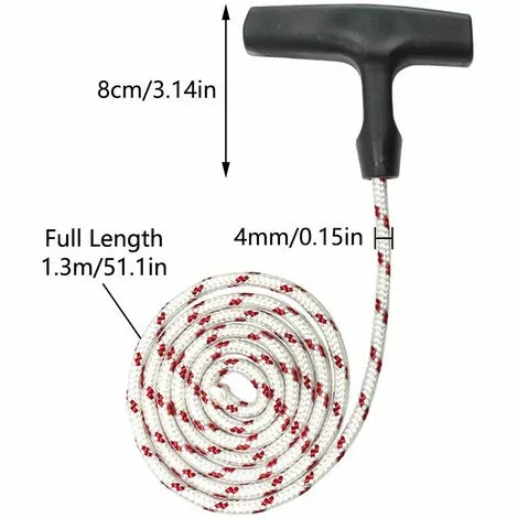 QERSTA Starter Handle Lawn Mower Recoil Starter Rope With 3 Pieces Starter Handle Cord Mower Accessories 4 QERSTA Starter Handle Lawn Mower Recoil Starter Rope With 3 Pieces Starter Handle Cord Mower Accessories – Image 2