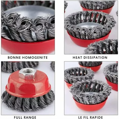 DKSFJKL Tête Brosse Désherbage, Pour Débroussailleuse, Plateau Désherbage En Fil D'acier Universel Aménagement Paysager Coupe Irrigation Machines Accessoires (4 Pouces) 7 DKSFJKL Tête Brosse Désherbage, Pour Débroussailleuse, Plateau Désherbage En Fil D'acier Universel Aménagement Paysager Coupe Irrigation Machines Accessoires (4 Pouces) â Image 5