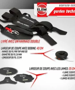ELEM GARDEN TECHNIC Débroussailleuse Thermique 52cc - Bobine + 3 Lames - Elem Garden 9 ELEM GARDEN TECHNIC Débroussailleuse Thermique 52cc - Bobine + 3 Lames - Elem Garden -DĂ©broussailleuse Soldes Magasin 53909028 3
