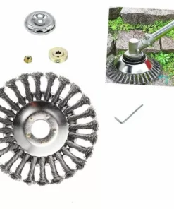 Conique En Fil Acier Massif De Fer Noué Gazon Tête Coupe Brosse Tondeuse Gazon Acier Tête Accessoires De Tondeuse Pour Les Coupe-bordures Tondeuses à Gazon 6 Pouces/150 Mm Macaron