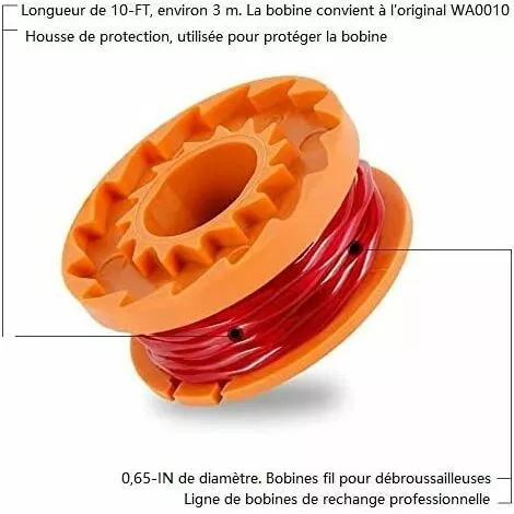Bobines Fil Pour Débroussailleuses En Nylon Ligne De Bobines De Rechange Avec 2 Capuchons De Coupe Bobine De Fil De Coupe Pour Tondeuse à Gazon Macaron 4 Bobines Fil Pour Débroussailleuses En Nylon Ligne De Bobines De Rechange Avec 2 Capuchons De Coupe Bobine De Fil De Coupe Pour Tondeuse à Gazon Macaron – Image 2