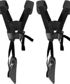 ILOVEMILAN Lot De 2 Sangles D'épaule Réglables Pour Tondeuse à Gazon Avec Ceinture En Nylon Durable Pour Jardinage Ou Débroussailleuse Pour Débroussailleuse KM, STIHL FS (Noir)