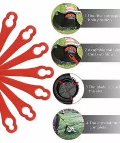 Lames En Plastique De Rechange,100 Pièces Lames De Coupe En Plastique Lame De Tondeuse En Plastique Débroussailleuse à Couteau En Plastique, Pour Jardin Et Pelouse Coupe Bordures，Starlight -Débroussailleuse Soldes Magasin 54459869 3