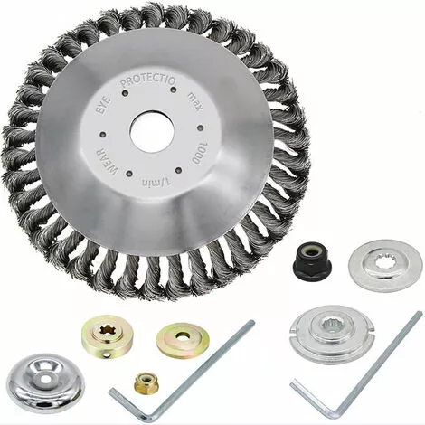 DECKON 4 Pièces Coupe-herbe Débroussailleuse De 200 Mm De Diamètre Brosse Métallique Débroussailleuse Peut éliminer Efficacement Les Mauvaises Herbes Et Avec Adaptateurs 4 DECKON 4 Pièces Coupe-herbe Débroussailleuse De 200 Mm De Diamètre Brosse Métallique Débroussailleuse Peut éliminer Efficacement Les Mauvaises Herbes Et Avec Adaptateurs – Image 2