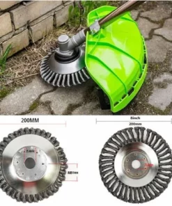 DECKON Coupe-herbe Débroussailleuse De 200 Mm De Diamètre Brosse Métallique Débroussailleuse Peut éliminer Efficacement Les Mauvaises Herbes Et Avec Adaptateurs 4 Pièces