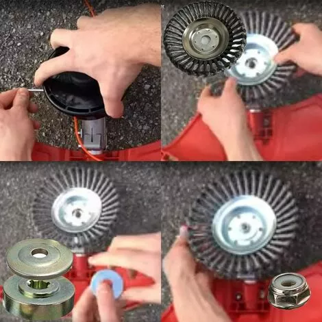 Tete Brosse Débroussailleuse,Triomphe 200x25.4mm Brosse Desherbage Debroussailleuse, Debroussailleur Pour Outils De Pelouse Jardin Agriculture (8 Pouce) 6 Tete Brosse Débroussailleuse,Triomphe 200x25.4mm Brosse Desherbage Debroussailleuse, Debroussailleur Pour Outils De Pelouse Jardin Agriculture (8 Pouce) – Image 4