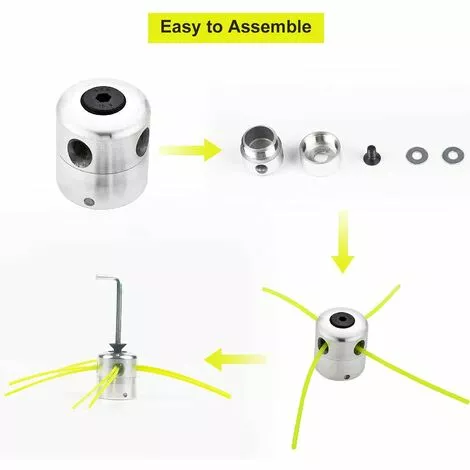 Tête De Débroussailleuse Universelle Aluminium Fils Tête Coupe-bordure Tête Double Fil Bobine Tête Fil Nylon Pour Tondeuse, 1 Têtes De Fil + 4 Fils,Fontainebleau 5 Tête De Débroussailleuse Universelle Aluminium Fils Tête Coupe-bordure Tête Double Fil Bobine Tête Fil Nylon Pour Tondeuse, 1 Têtes De Fil + 4 Fils,Fontainebleau – Image 3