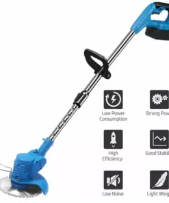 ASUPERMALL 21V 1500mAh Tondeuse à Gazon Sans Fil à Main Télescopique, Coupe-herbe Multifonction Au Lithium, Débroussailleuse électrique, Avec Lame En Plastique, Lame De Scie Circulaire, 2 Batteries - 2 Batteries -Débroussailleuse Soldes Magasin 55568633 2