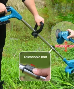 ASUPERMALL 21V 1500mAh Tondeuse à Gazon Sans Fil à Main Télescopique, Coupe-herbe Multifonction Au Lithium, Débroussailleuse électrique, Avec Lame En Plastique, Lame De Scie Circulaire, 2 Batteries - 2 Batteries -Débroussailleuse Soldes Magasin 55568633 4