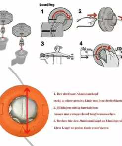 BARES Tête De Fil Pour Débroussailleuse, Bobine De Fil, Accessoire M10 X 1,25 Mm, Tête En Aluminium épaisse, Sans Démontage -Débroussailleuse Soldes Magasin 55635635 5