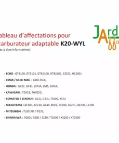 JARDIAFFAIRES Kit Carburateur Adaptable Remplace Walbro K20-WYL 6 JARDIAFFAIRES Kit Carburateur Adaptable Remplace Walbro K20-WYL -Débroussailleuse Soldes Magasin 5585328 2