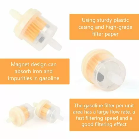 DECKON Filtre A Essence, 20 Pcs Filtre à Carburant Moto Sont Utilisés Pour Éliminer Les Impuretés Dans L'essence, Carburant Rapide De Filtre à Essence Convient Aux Motos Tondeuses à Gazon Tracteurs à Gazon 6 DECKON Filtre A Essence, 20 Pcs Filtre à Carburant Moto Sont Utilisés Pour Éliminer Les Impuretés Dans L'essence, Carburant Rapide De Filtre à Essence Convient Aux Motos Tondeuses à Gazon Tracteurs à Gazon – Image 4