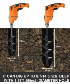LUCKY-88 Outils De Jardin Foret Au Sol En Alliage Foret à Tarière Pour Plantes De Jardin 2PCS (4X22+5X37) -Débroussailleuse Soldes Magasin 56330768 5