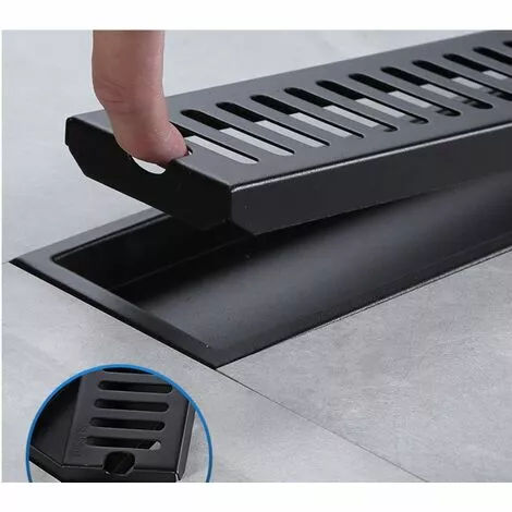 LUCKY-88 Accessoires Pour évier De Cuisine Siphon De Sol Rectangulaire Noir Siphon De Sol Long En Acier Inoxydable 304 Trou De Vidange Latéral (20 Cm De Long) 5 LUCKY-88 Accessoires Pour évier De Cuisine Siphon De Sol Rectangulaire Noir Siphon De Sol Long En Acier Inoxydable 304 Trou De Vidange Latéral (20 Cm De Long) – Image 3