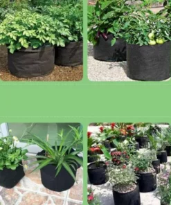 LUCKY-88 Sac à Planter 5 Sacs De Plantation, Sacs De Plantation D'arbres Non Tissés Pour La Culture De Semis (noir Pur, (10 Gallons) Poignées Doubles Φ40 * 30) -Débroussailleuse Soldes Magasin 56364870 5