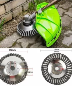 ZHUOXUAN Tondeuse à Gazon Tondeuse à Gazon 200 Mm De Diamètre Tondeuse à Gazon à Brosse Métallique Pour Une élimination Efficace Des Mauvaises Herbes Avec 4 Adaptateurs