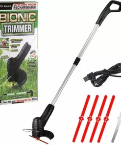 MACARON Débroussailleuse Électrique Sans Fil,Coupe Bordure Sans Fil Avec Lame,Outillage De Jardin Motorisé,Coupe Gazon Batterie Dans Jardin,avec Un Poteautélescopique,pour Pelouses La Coupe De Jardin LO-Ron