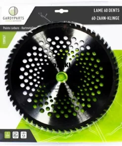 OUTDOOR POWER SPORT Lame Débroussailleuse 60 DENTS POINTES CARBURE - Ø 255 Mm, Alésage 25,4 Mm, épaisseur 1,4 Mm - UNIVERSELLE