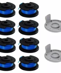 HKLFFJA 10 Paquets Bobine De Rechange Pour Coupe-bordure De Ligne 0,065 Pouce Pour Ryobi 18v 24v 40v, Compatible Avec Ryobi One + AC14RL3A, Coupe-fil Sans Fil Line 11ft, 8 Bobines + 2 Capuchons De Coupe