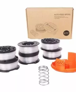 HKLFFJA Black + Decker Bobines De Fil Reflex Bobine Fil DéBroussailleuse Bobine Reflex Transparent 6 Bobines 1 Couvercle De Bobine 1 Ressort