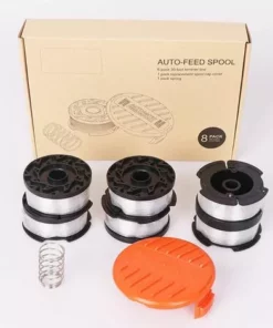 HKLFFJA Black + Decker Bobines De Fil Reflex Bobine Fil DéBroussailleuse Bobine Reflex Transparent 6 Bobines 1 Couvercle De Bobine 1 Ressort -Débroussailleuse Soldes Magasin 57121655 4